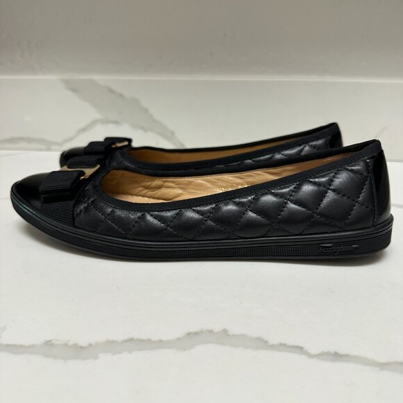 Salvatore Ferragamo Rufina Quilted Ballet Flats Black - Picture 9 of 16
